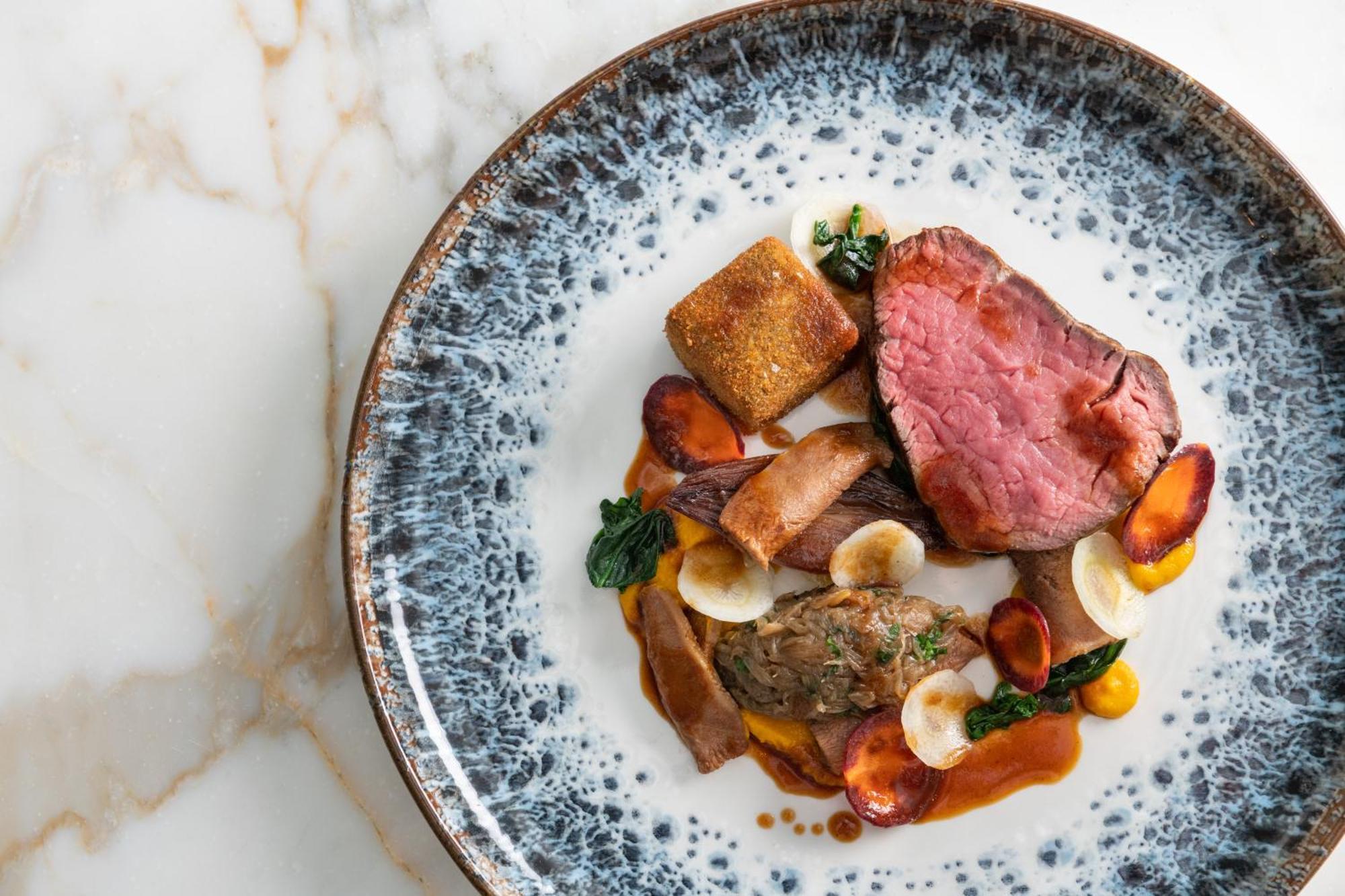 Harbour Hotel & Spa Southampton Bagian luar foto A modern British dish of beef and mushrooms